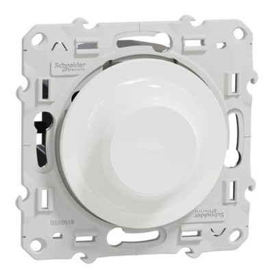 Schneider Odace - Variateur de lumière universel 2 ou 3 fils 3W 100W - Blanc - Réf : S520519