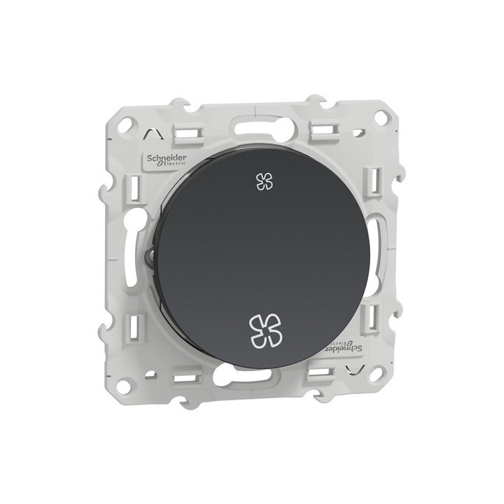 Schneider Odace - Interrupteur VMC - Anthracite - 2 Vitesses - Réf : S540233