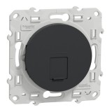 Schneider Odace - Prise RJ45 - Anthracite - Grade 1 (Téléphone + Informatique) Cat. 6 Utp - Réf : S540475