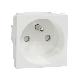 Schneider - Unica - Prise 2P+T - FR - 90° - vis - Blanc - méca seul - Réf : NU303918