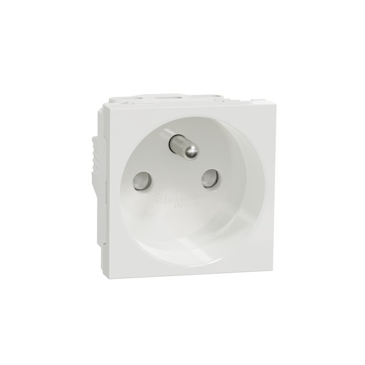 Schneider - Unica - Prise 2P+T - FR - 90° - vis - Blanc - méca seul - Réf : NU303918