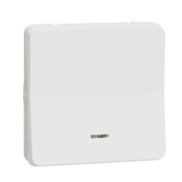 Schneider Mureva Styl - Bouton poussoir lumineux LED composable - IP55 blanc - Réf : MUR39127