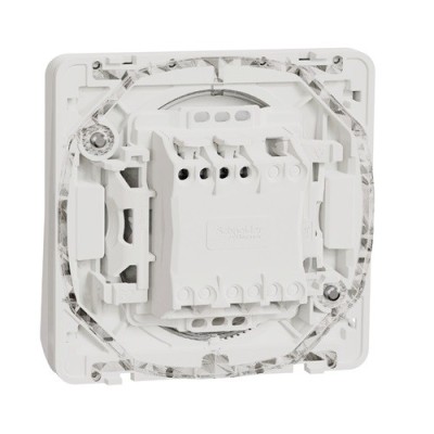Schneider Mureva Styl - Bouton poussoir lumineux LED composable - IP55 blanc - Réf : MUR39127