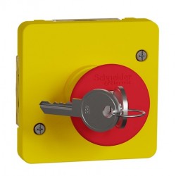 Schneider Electric - Mureva Styl - Arrêt d'urgence à clé - composable IP55 - IK08 - jaune - Réf : MUR35052