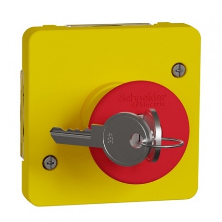 Schneider Electric - Mureva Styl - Arrêt d'urgence à clé - composable IP55 - IK08 - jaune - Réf : MUR35052
