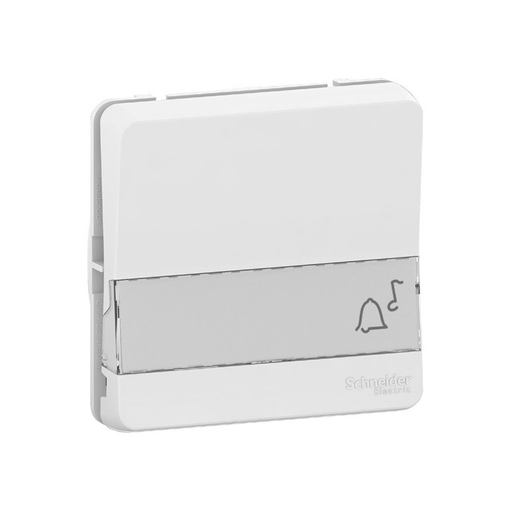 Schneider Electric - Mureva Styl - Bouton poussoir porte-etiquette - composable - IP55 - IK08 - blanc - Réf : MUR39129