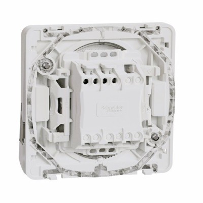 Schneider Electric - Mureva Styl - Bouton poussoir porte-etiquette - composable - IP55 - IK08 - blanc - Réf : MUR39129