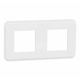 Schneider - Unica Pro - plaque de finition - Blanc - 2 postes - Réf : NU400418