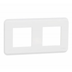 Schneider - Unica Pro - plaque de finition - Blanc - 2 postes - Réf : NU400418
