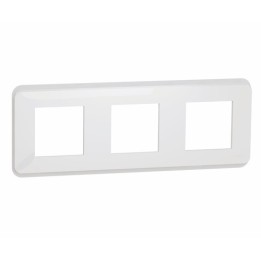 Schneider - Unica Pro - plaque de finition - Blanc - 3 postes - Réf : NU400618