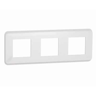 Schneider - Unica Pro - plaque de finition - Blanc - 3 postes - Réf : NU400618
