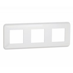 Schneider - Unica Pro - plaque de finition - Blanc - 3 postes - Réf : NU400618