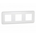 Schneider - Unica Pro - plaque de finition - Blanc - 3 postes - Réf : NU400618