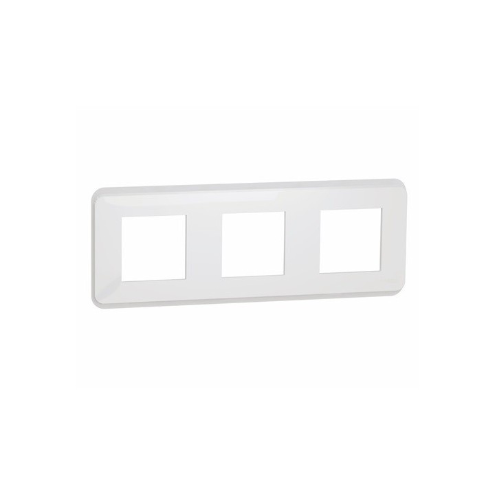 Schneider - Unica Pro - plaque de finition - Blanc - 3 postes - Réf : NU400618