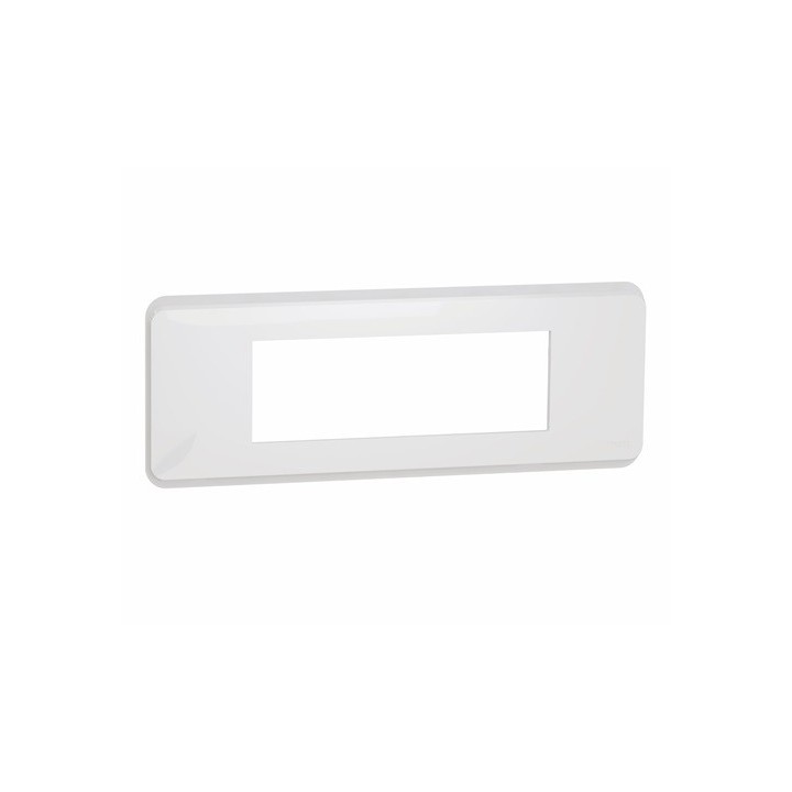 Schneider - Unica Pro - plaque de finition - Blanc - 6 modules - Réf : NU411618
