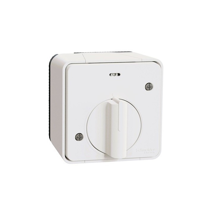 Schneider Electric - Mureva Styl - Interrupteur temporisé LED - saillie - IP55 - IK08 - blanc - Réf : MUR39067