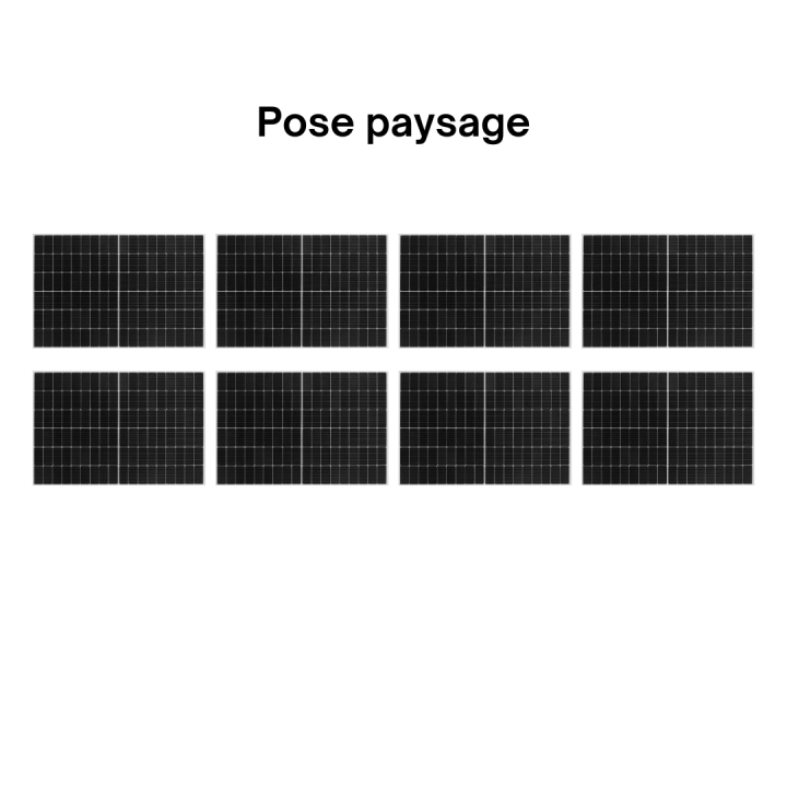 Kit Photovoltaïque 3600W évolutif - Tuile plate - Pose paysage - 2 rangées - Onduleur hybride Huawei - Réf : PV443600M-TP-PA-2E