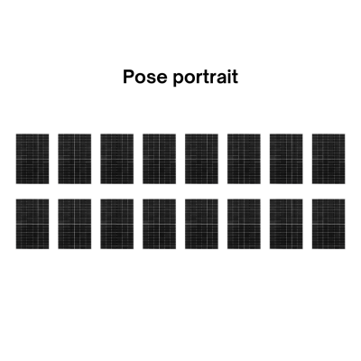 Kit Photovoltaïque 7200W - Toiture en tuile - Pose portrait - Onduleur hybride Huawei - Réf : PV447200T-T-PO