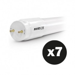 Miidex Lighting - Lot de 7 Tubes LED T8 24W 6000K 1500 mm P/N même côté - Réf : 760307