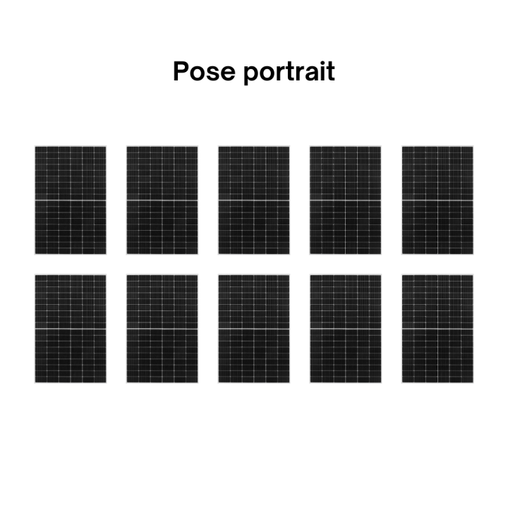 Kit Photovoltaïque 4500W - Toiture en ardoise - Pose portrait - Onduleur hybride Huawei - Réf : PV444500T-A-PO