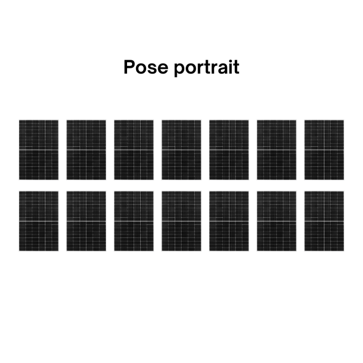 Kit Photovoltaïque 6300W - Toiture en ardoise - Pose portrait - Onduleur hybride Huawei - Réf : PV446300T-A-PO