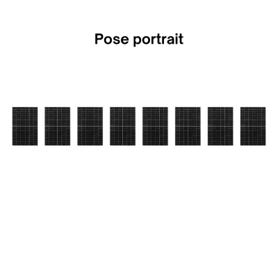 Kit Photovoltaïque 3600W - Toiture en fibrociment - Pose portrait - 1 rangée - Onduleur hybride Huawei - Réf : PV443600T-F-PO-1