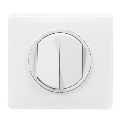Legrand Céliane - Double Va et Vient 10A - Ensemble Blanc complet à Griffes - Réf : 099566G