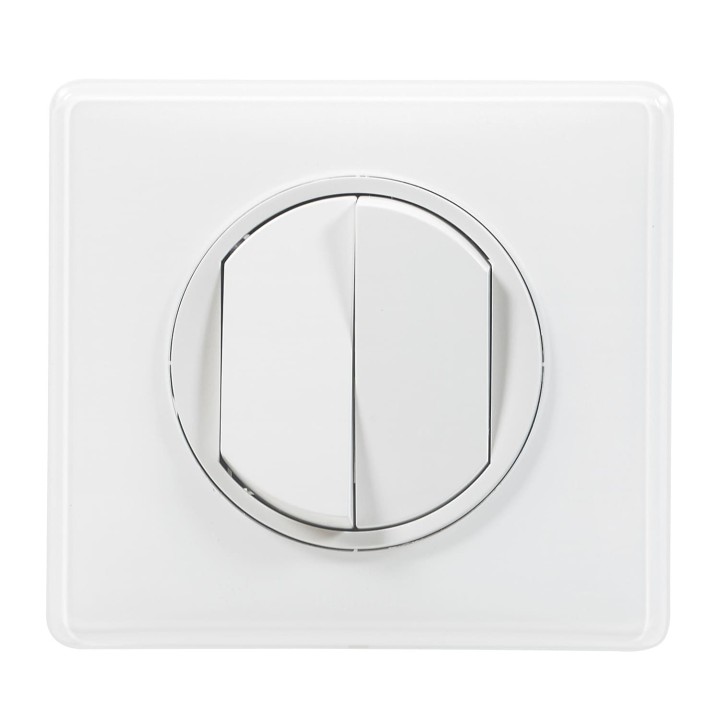 Legrand Céliane - Double Va et Vient 10A - Ensemble Blanc complet à Griffes - Réf : 099566G