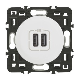 Legrand Céliane - Prise double chargeur USB - Ensemble Blanc à composer - Réf : 099736