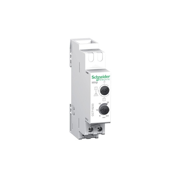 Schneider - Acti9 MINp - minuterie 30s..20mn/1h - contact 16A/230Vca - fonction télérupteur - Réf : CCT15233