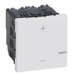 Legrand - Interrupteur variateur Mosaic universel 2 fils sans neutre 125W LED 2 modules - Blanc - Réf : 078407A