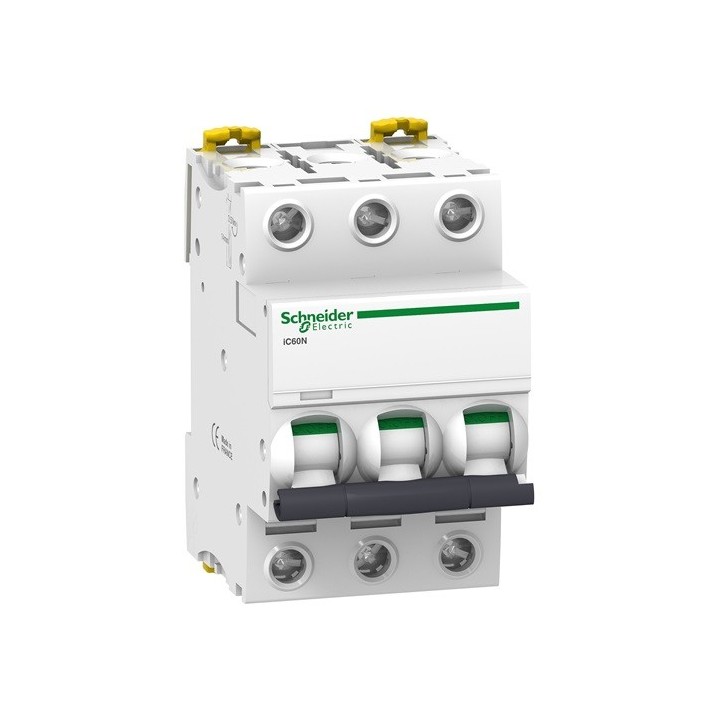 Schneider - Acti9 iC60N - Disjoncteur - 3P - 20A - Courbe C - 400Vca - 6000A-10kA - Réf : A9F77320