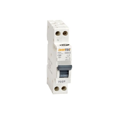 Ohmtec - Disjoncteur à vis - 1P+N - 20A - 4.5kA/6kA - Courbe C - Réf : 423237