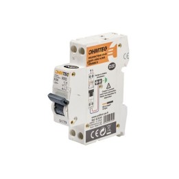 Ohmtec - Disjoncteur à vis 1P+N 20A 4.5kA/6kA Courbe D - Réf : 423243