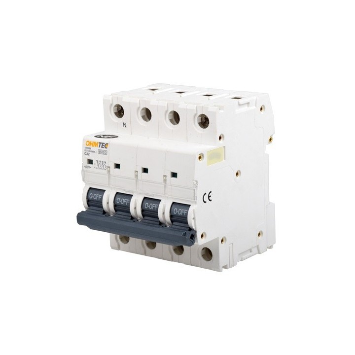 Ohmtec - Disjoncteurs tétrapolaires 3P+N 32A 4.5kA - Réf : 423268