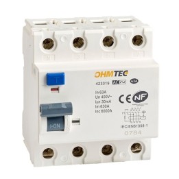 Ohmtec - Interrupteur différentiel - 3P+N - 6kA - 63A - Type A - Réf : 423322