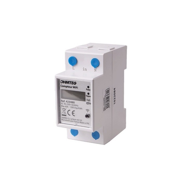 Ohmtec -  Compteur d'énergie monophasé connecté WIFI - Réf : 423480