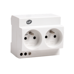 Ohmtec - Double prise modulaire - 2P+T - 16A - Réf : 423627