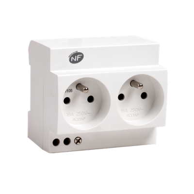 Ohmtec - Double prise modulaire - 2P+T - 16A - Réf : 423627