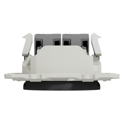 Schneider Odace - Prise double RJ45 cat.6 STP - Grade 2TV min à grade 3TV - Anthracite - Réf : S540486