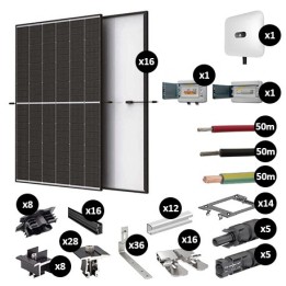 Kit Photovoltaïque 6800W - Toiture en ardoise - Pose portrait - Onduleur hybride Huawei - Réf : PV446800T-A-PO