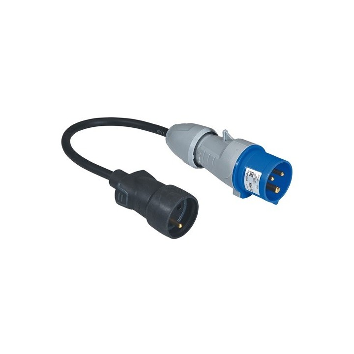 Legrand - Cordon adaptateur pour borne de camping longueur 0,3m - Réf : 090040