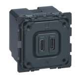 Legrand Céliane - Chargeur double USB Type C - 3A - 15W - Réf : 067466