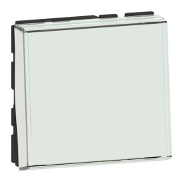 Legrand Mosaic - Poussoir inverseur porte étiquette 6A - 250V~ - 2 modules - Réf : 077043L