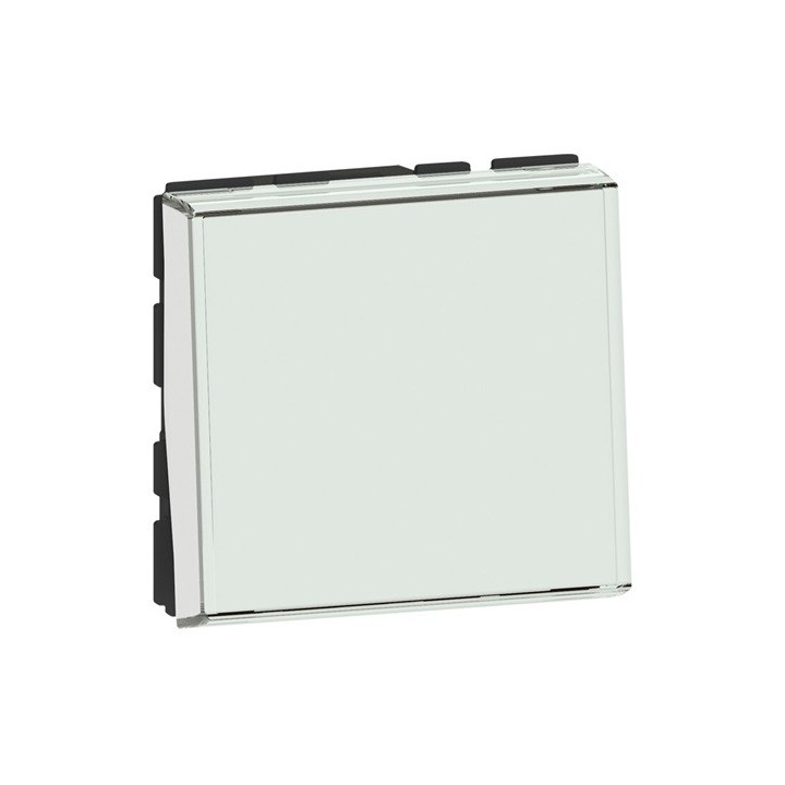 Legrand Mosaic - Poussoir inverseur porte étiquette 6A - 250V~ - 2 modules - Réf : 077043L