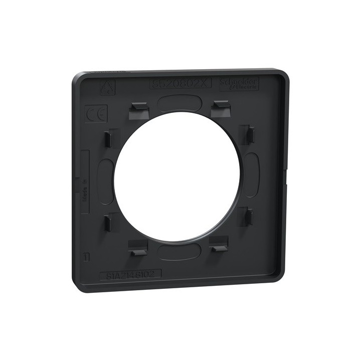 Schneider - Odace Touch - Plaque bronze brossé avec liseré anthracite - 1 poste - Réf : S540802L