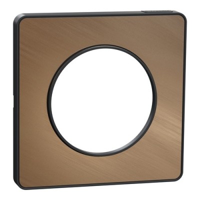 Schneider - Odace Touch - Plaque bronze brossé avec liseré anthracite - 1 poste - Réf : S540802L