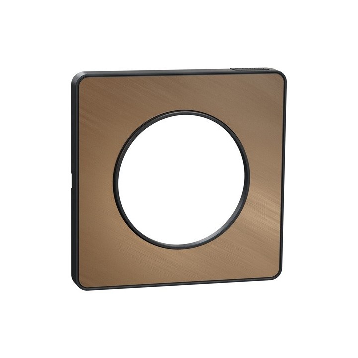 Schneider - Odace Touch - Plaque bronze brossé avec liseré anthracite - 1 poste - Réf : S540802L