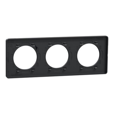 Schneider - Odace Touch - Plaque Bronze brossé avec liseré anthracite - 3 postes horiz./vert. 71mm - Réf : S540806L