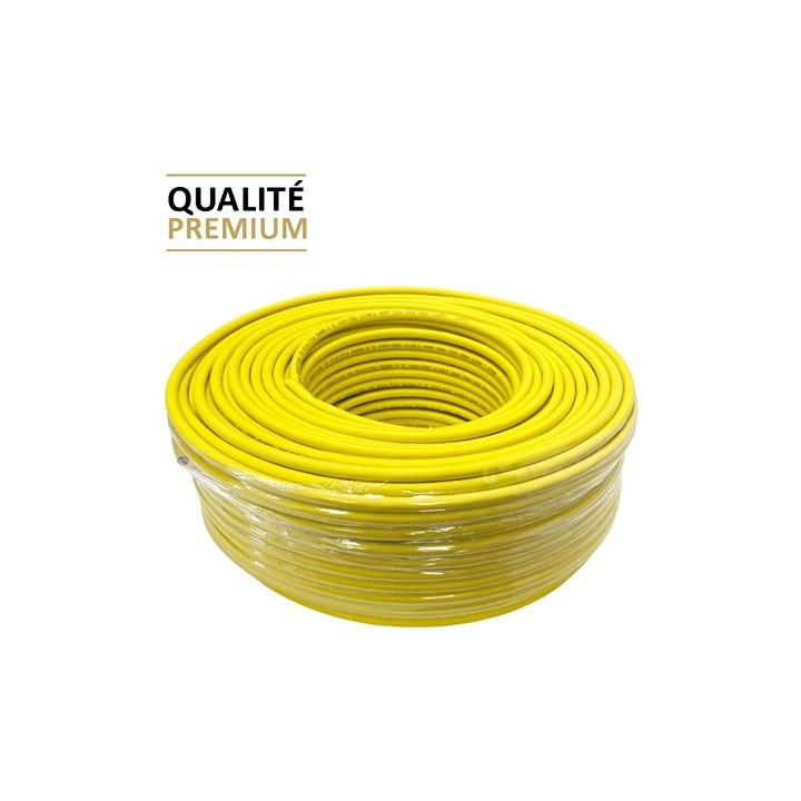 Krisane - Câble jaune CAT6A F/UTP 4 pairs LSZH 100ohm - couronne de 100m - Réf : KRI100/1
